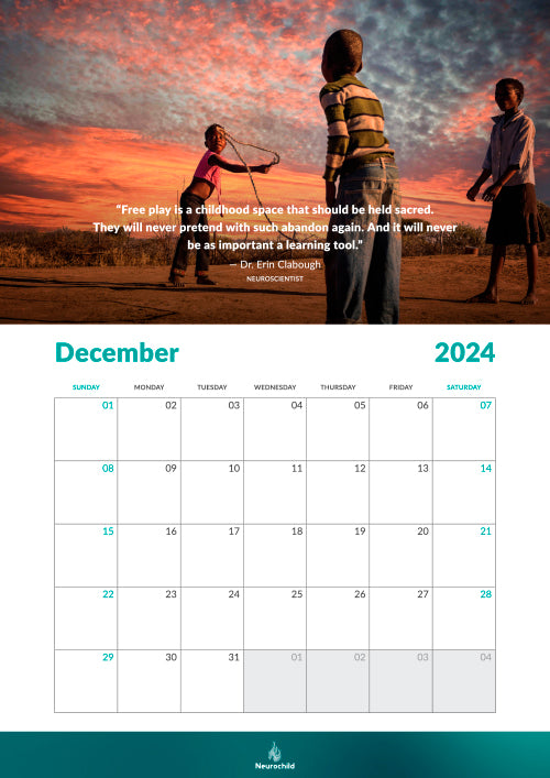 2024 Wall Calendar - Neurochild - Parents, Children & Neuroscience (US & CA)
