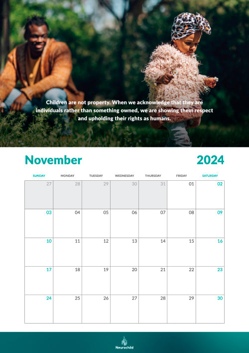 2024 Wall Calendar - Neurochild - Parents, Children & Neuroscience (US & CA)
