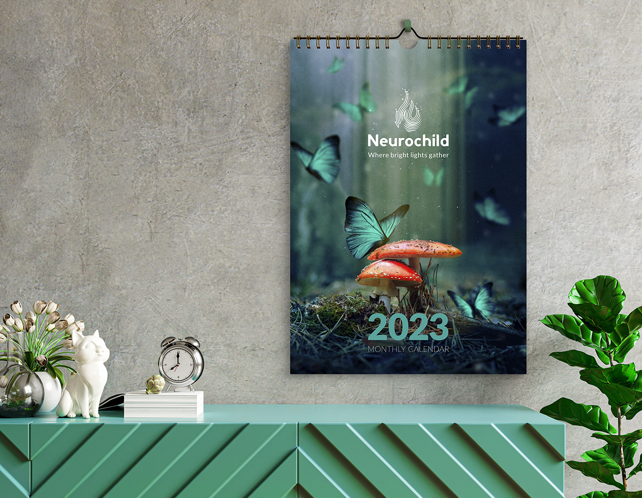 Digital Download of Neurochild 2023 Monthly A3 Wall Calendar - Nature & Neuroscience