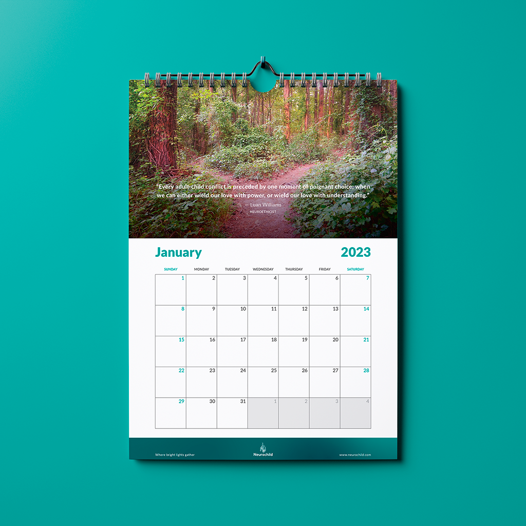 Digital Download of Neurochild 2023 Monthly A3 Wall Calendar - Nature & Neuroscience